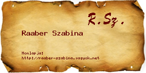 Raaber Szabina névjegykártya